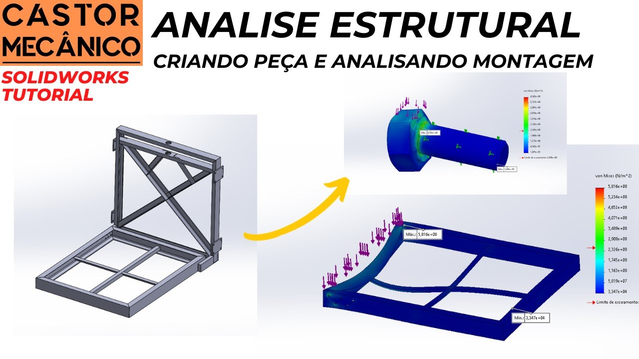 Estrutura Elevador | Aula de Analise| SolidWorks Tutorial