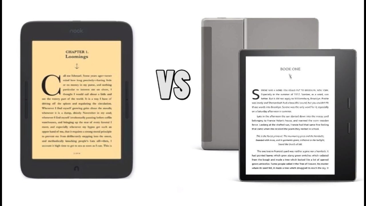Amazon Kindle Oasis 3 vs Nook Glowlight Plus 2019