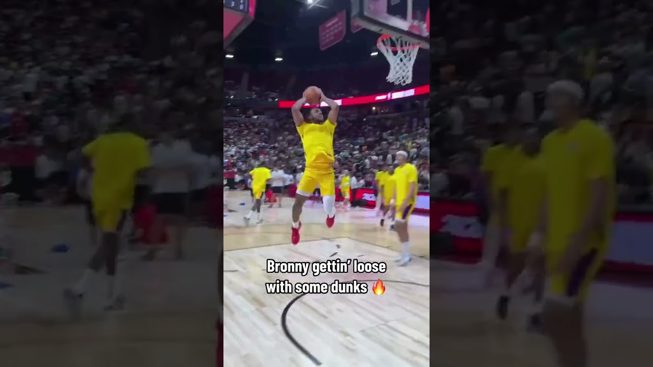 Bronny&rsquo;s pre-game dunks 🔥
