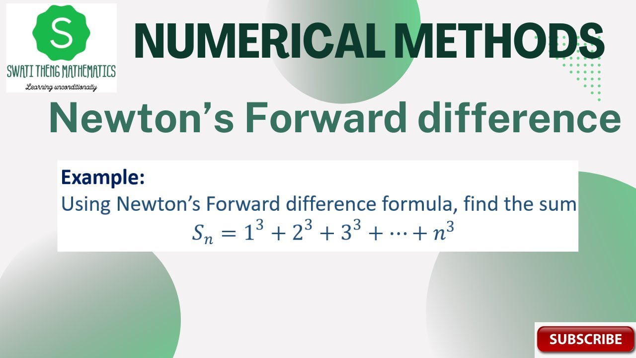 Using Newton's forward difference formula find sum s_n = 1^3 +2^3 +3^3 + ... +n^3 | bsc math be math