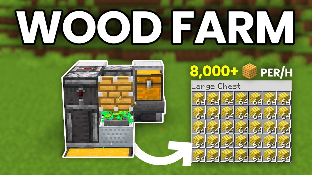 EASIEST WOOD FARM in Minecraft Bedrock 26.4+ !