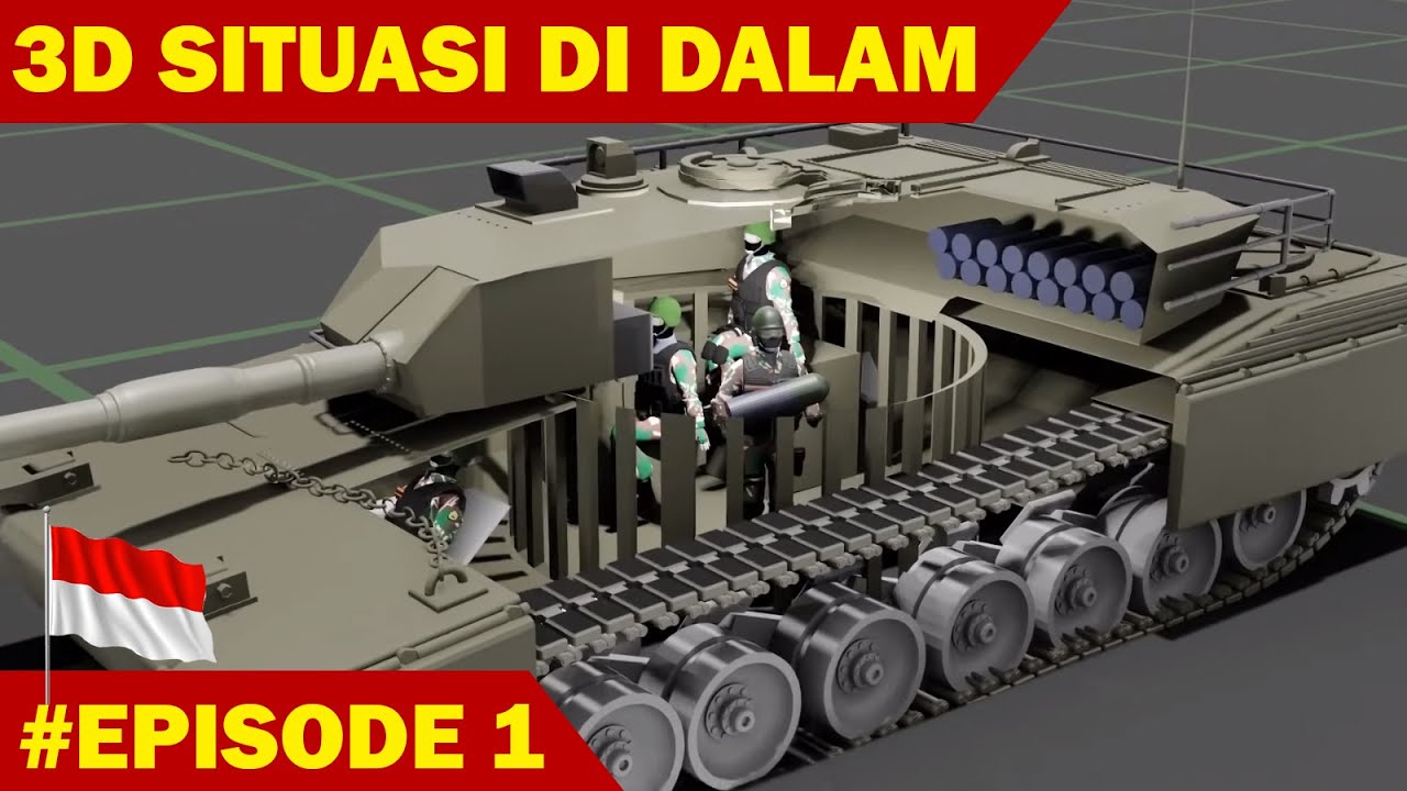 КАК РАБОТАЕТ ТАНК (ЛЕОПАРД 2 ИНДОНЕЗИЯ) 3D АНИМАЦИЯ