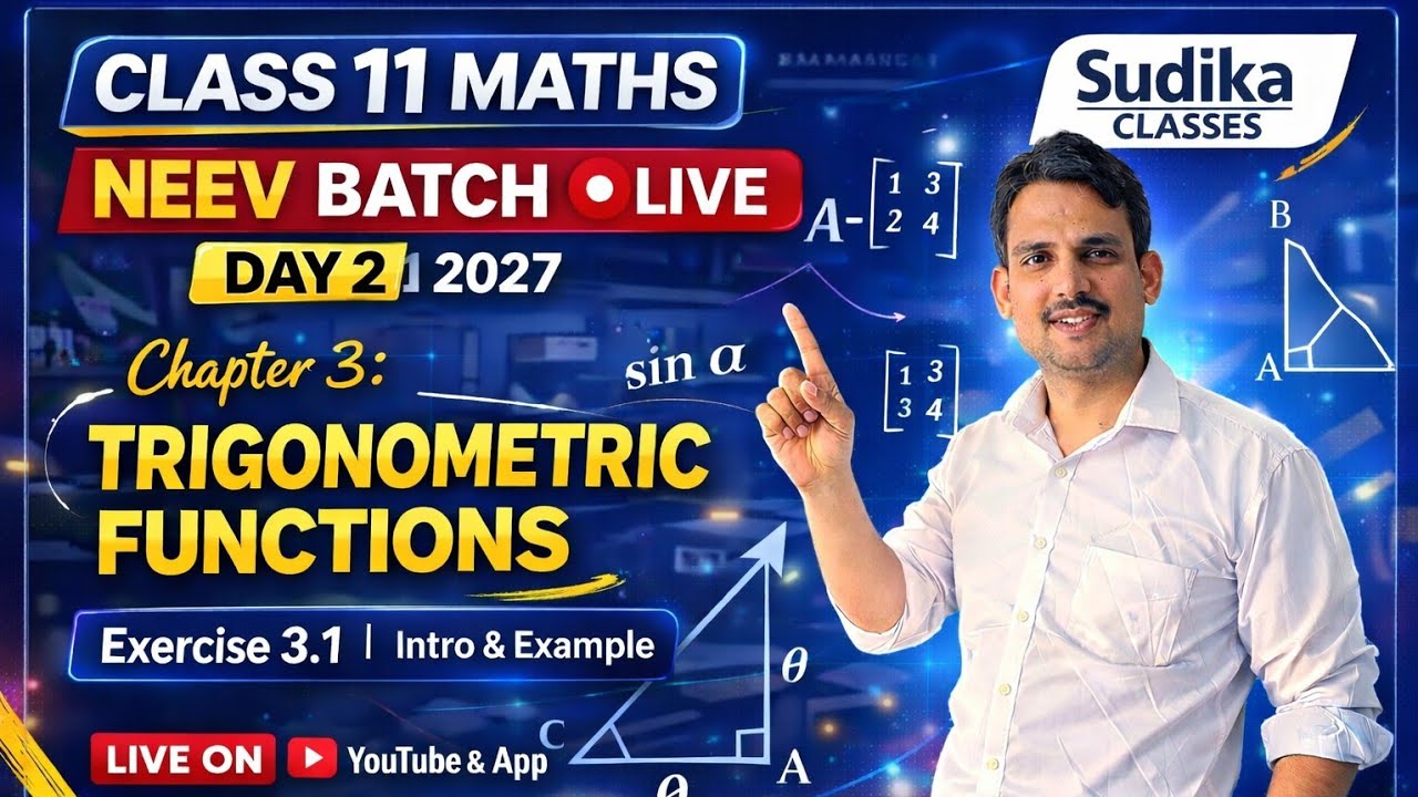 Class 11 Math Chapter 3 | Trigonometric Functions🔥 |  Exercise 3.1  | Neev Batch 2027  | Live Viral