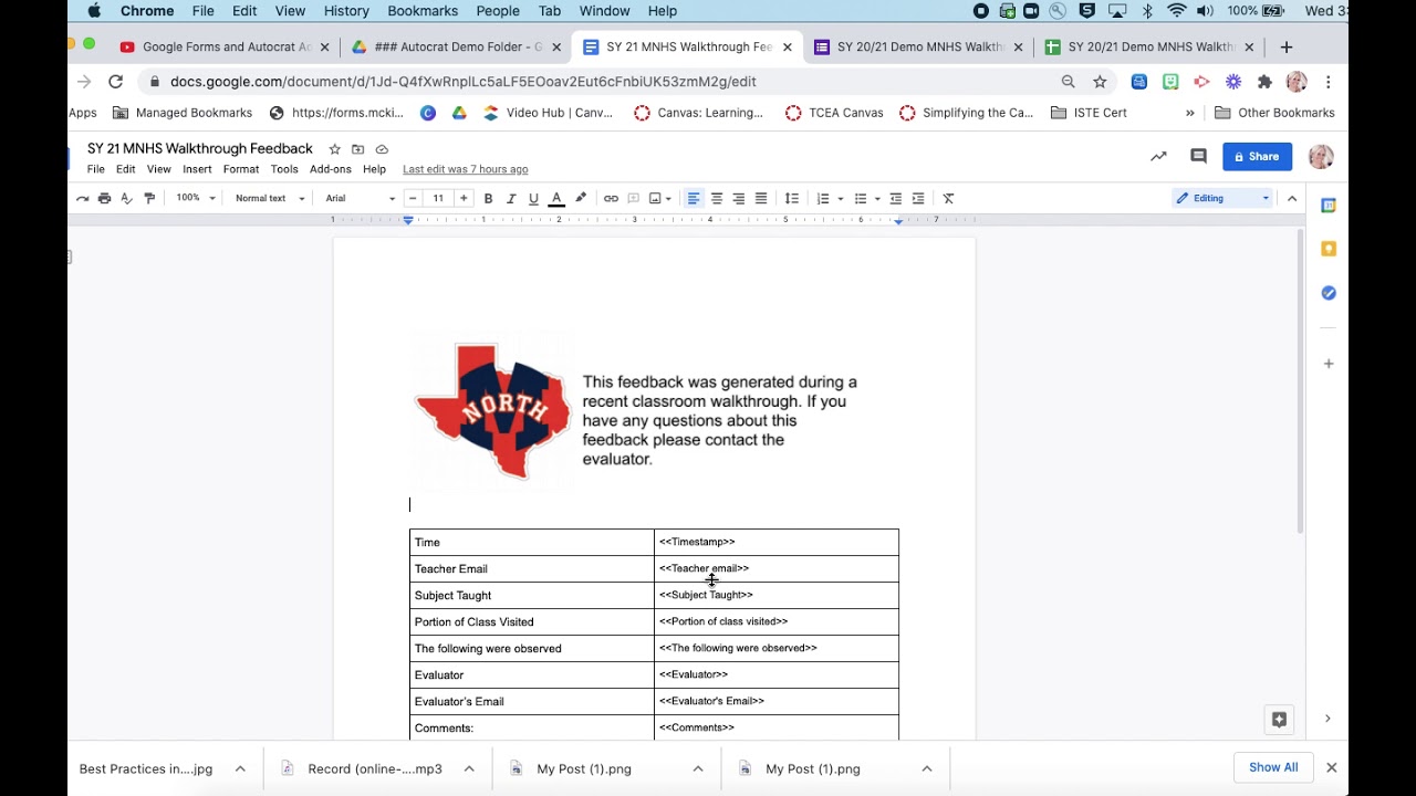 Walkthrough Form with Autocrat and Google Forms
