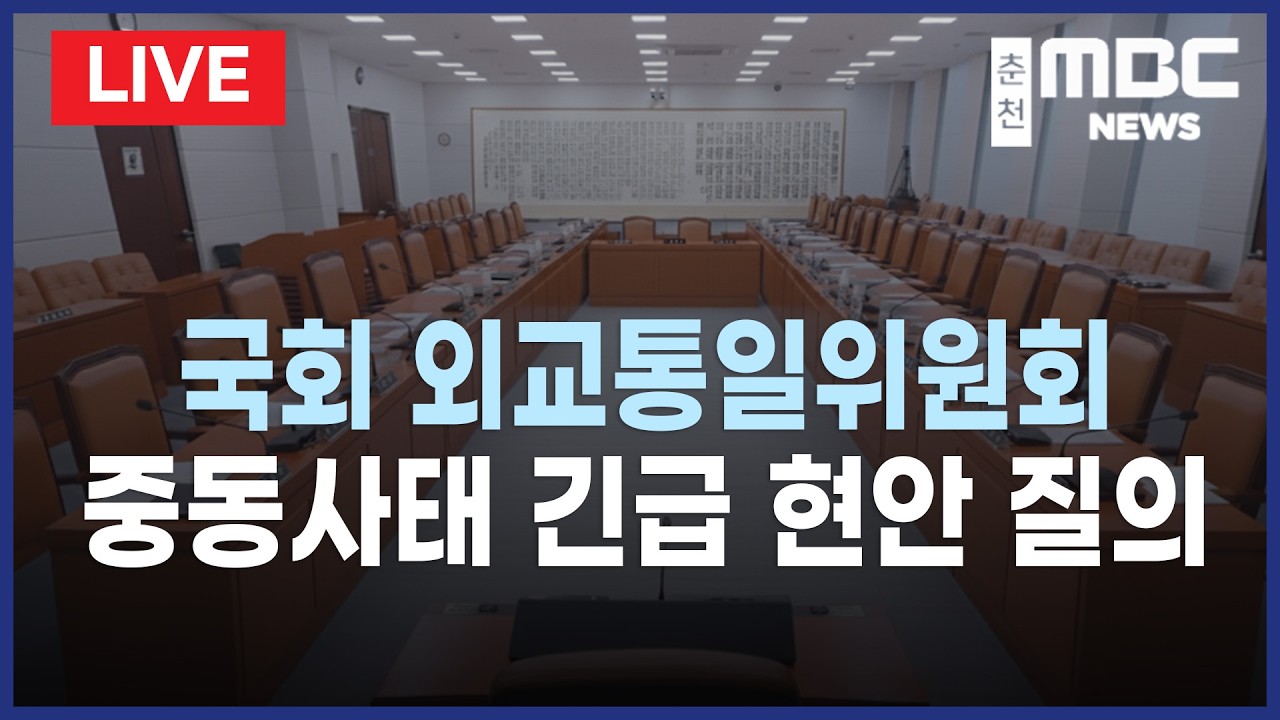 [LIVE] 국회 외교통일위원회, ‘중동 사태’ 관련 긴급 현안질의 (26.3.6)