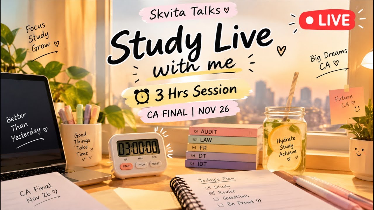 Study Live with me | Late night study | CA Final Nov 26