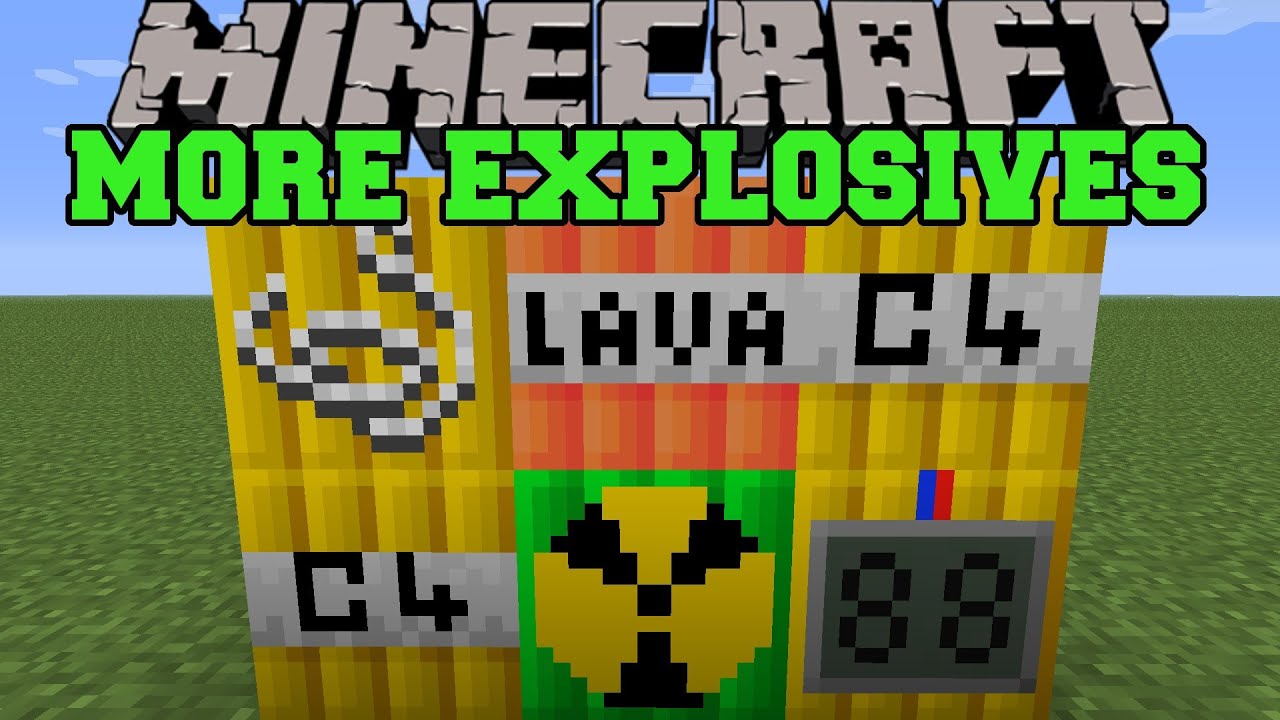 Minecraft: MORE EXPLOSIVES (TNT, MISSILES, BOMBS) More Explosives Mod Showcase