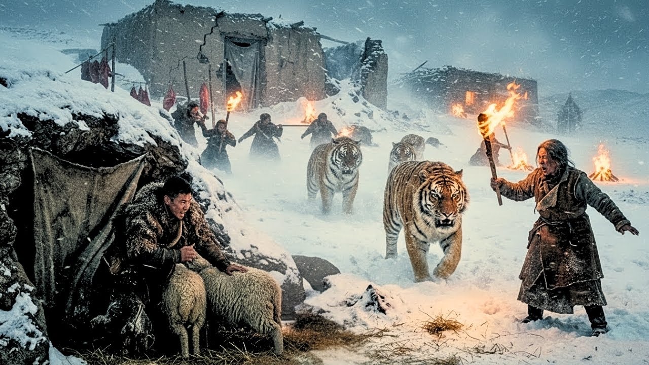❄️ –79°C Blizzard Escape: Elderly Nomad & Grandson Save Sheep from Tigers
