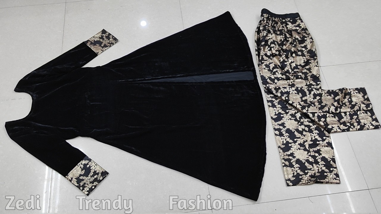 Winter Special Velvet Side Slit Dress/Kurti Design Cutting Stitching/ Partywear Velvet Frock/ Suit