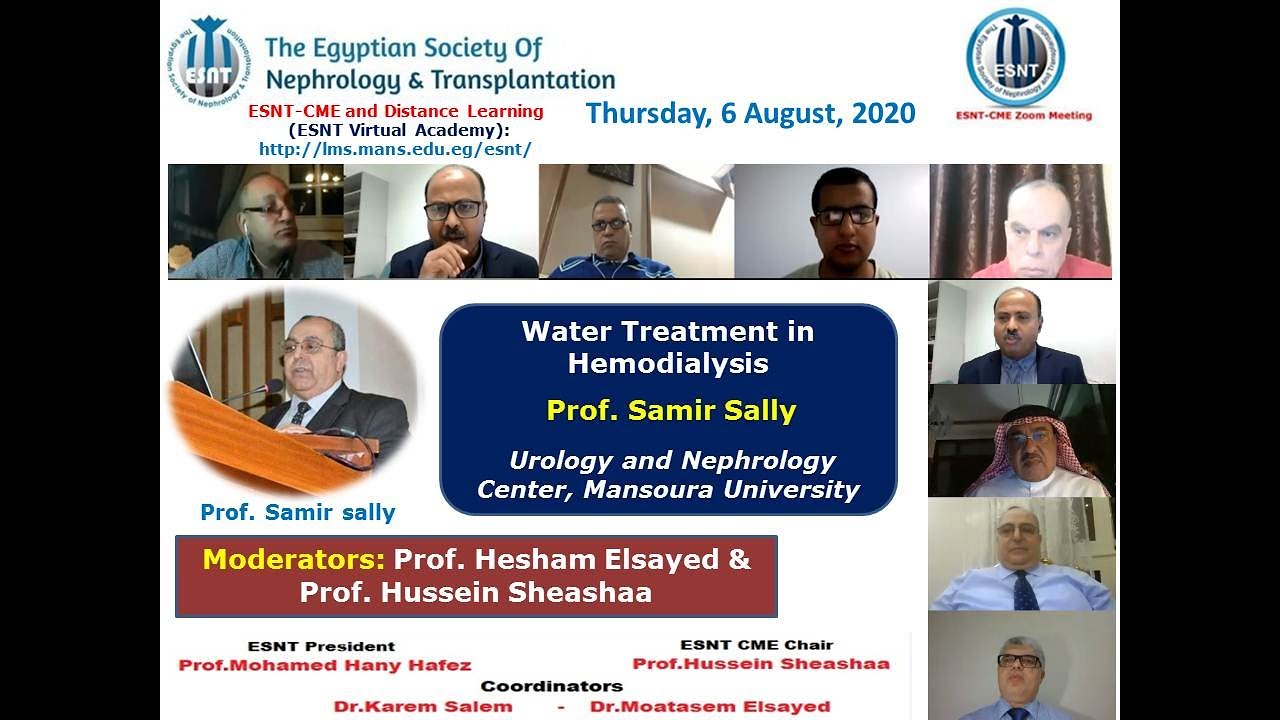 Water treatment for Hemodialysis units. (Arabic Version).  Prof  Samir Sally, 6 August 2020