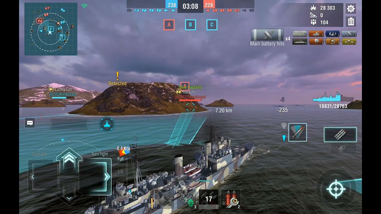 World of Warships Blitz / Coronel Bolognesi / Tier VII / Tech Tree / Random Battles Mode