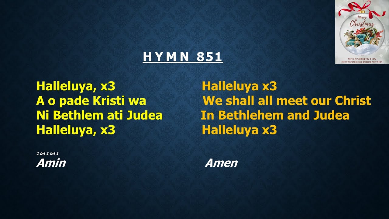 CCC Hymn 851 (Halleluya A o pade Kristi wa)  CCC,Redemption Parish Winnipeg.Canada