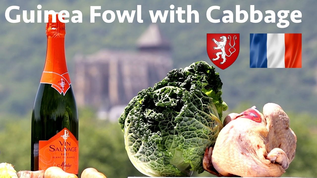 Guinea Fowl with Cabbage - Pintade au Chou - a classic combination from France.