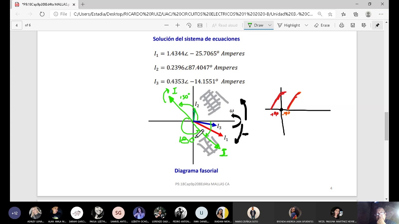 CIRCUITOS. Numeros Complejos con Met. de Mallas y Nodos. (5 de Noviembre)