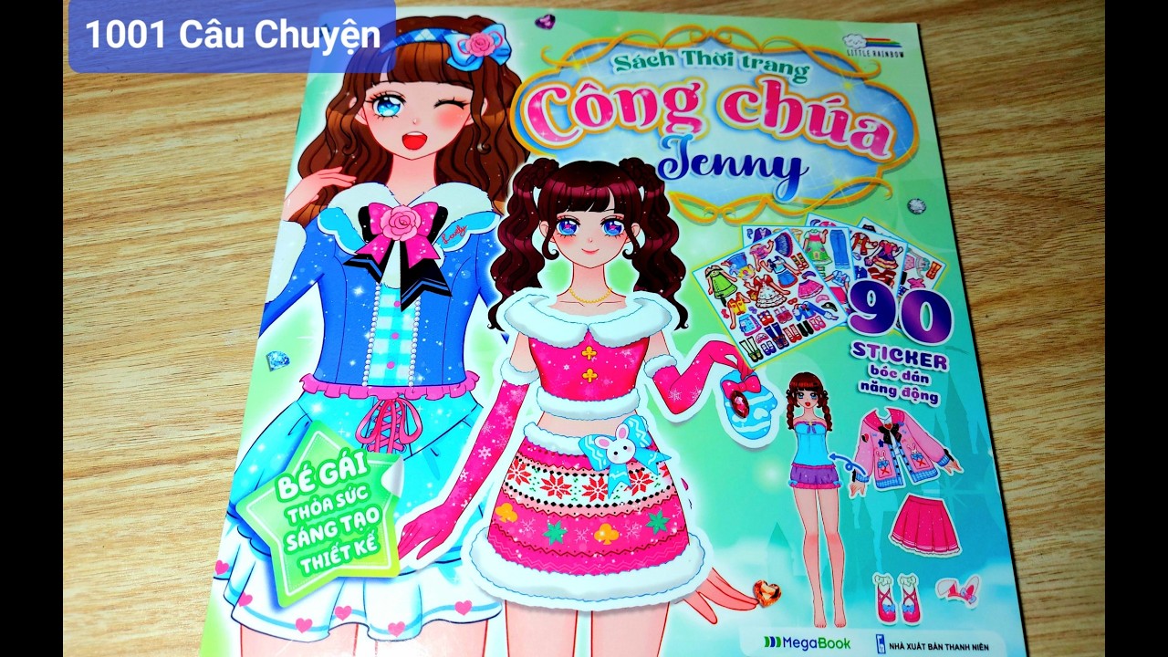 Thiet kế sticker thời trang Công chúa Jenny-Cherry cute/Công chúa Noel-Gấu-Thỏ-Mèo bị mất chiếc giày