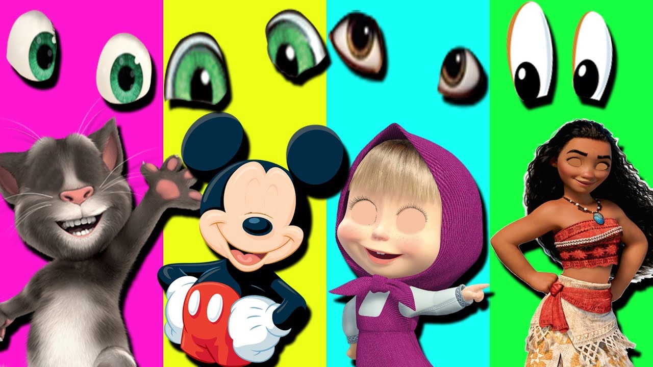 Wrong Eyes Masha Mickey Mouse Moana Talking Tom Finger Family Learn Colors For Kids