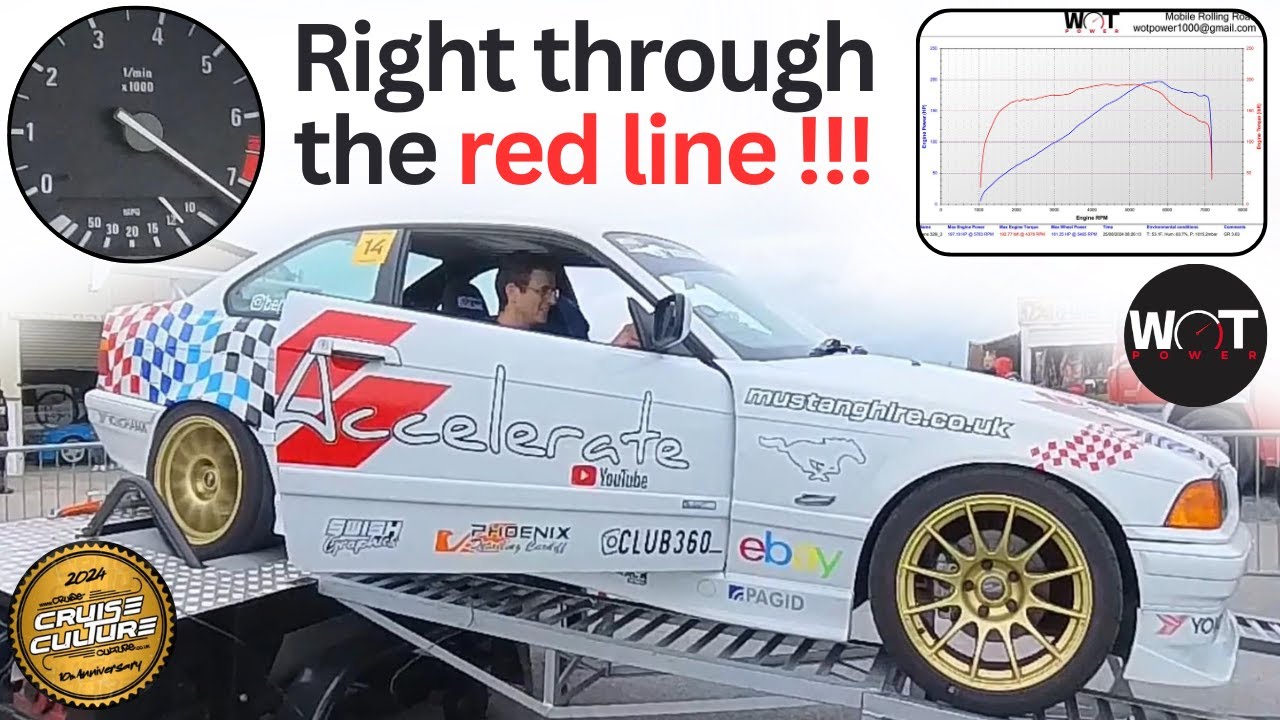 Modified BMW E36 328i Coupe, Rolling Road, Dyno Pull, M50 Manifold, Power Run, Cruise Culture 2024