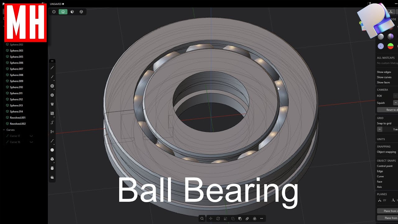 How to 3D model a Ball bearing in Plasticity