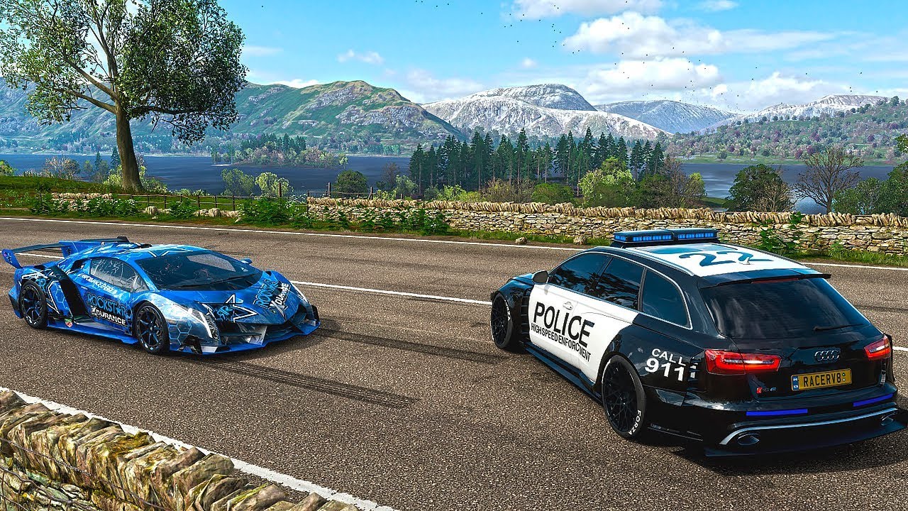 Forza Horizon 4 Traffic Patrol | Police chase Audi RS6 vs Lamborghini Veneno | Racer V8