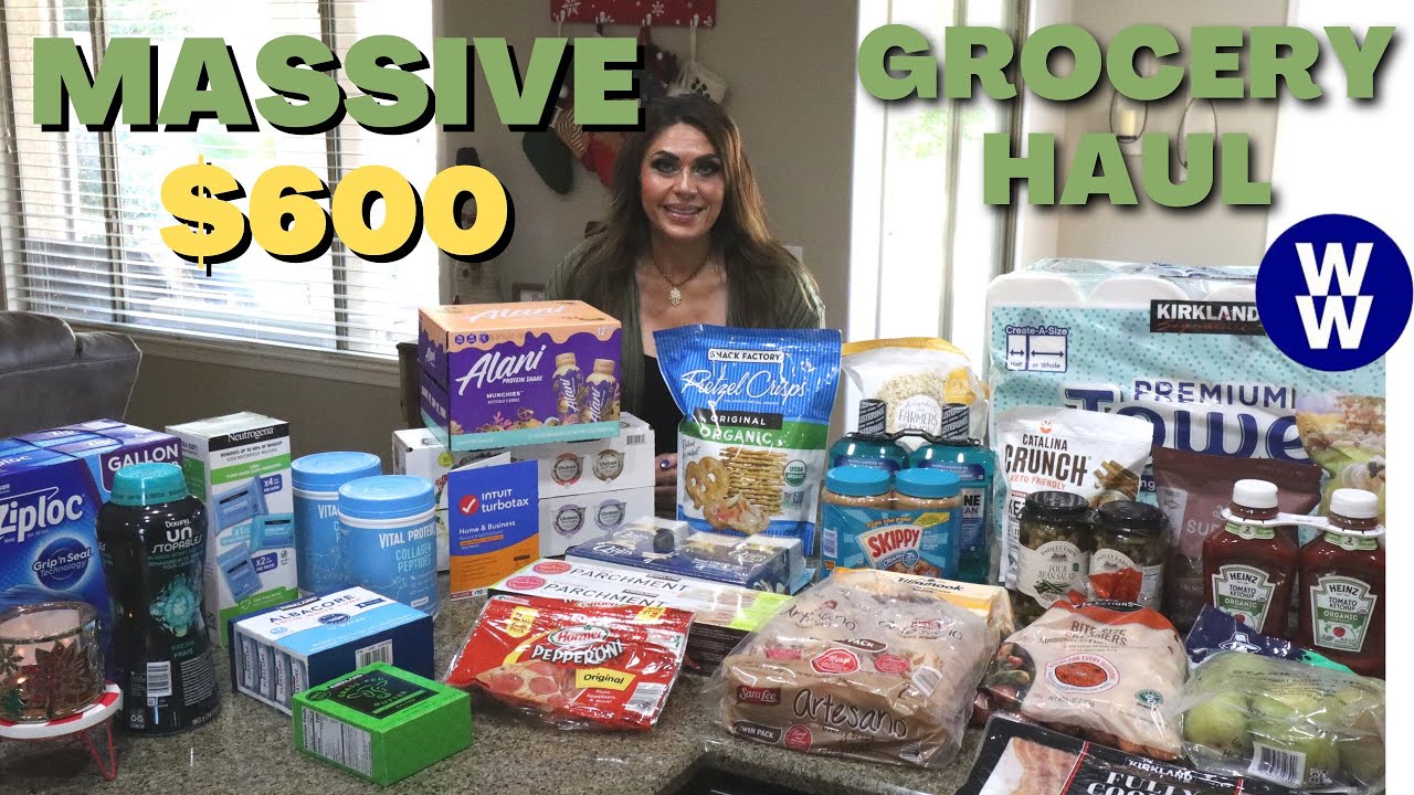 MASSIVE $600 WW GROCERY HAUL FROM 3 STORES!! POINTS INCLUDED - WEIGHT WATCHERS!