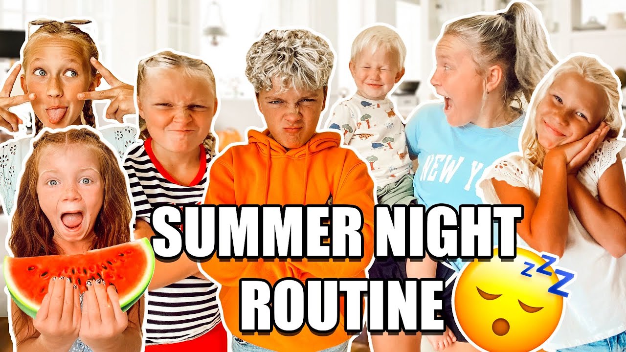 MOM of 16 KiDS SUMMER NiGHT ROUTiNE! 🍉