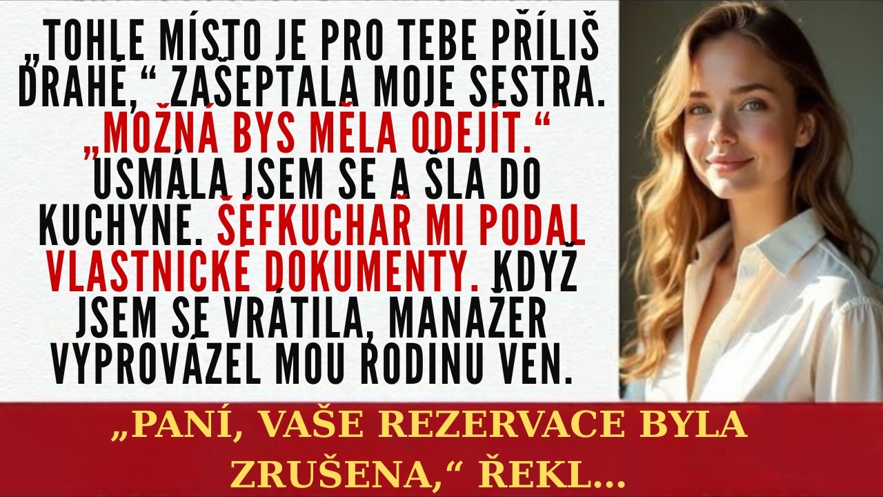 Na mamčiných 55. narozeninách moje sestra řekla: „Sem nepatříš“ – netušíc, že já jsem majitelkou