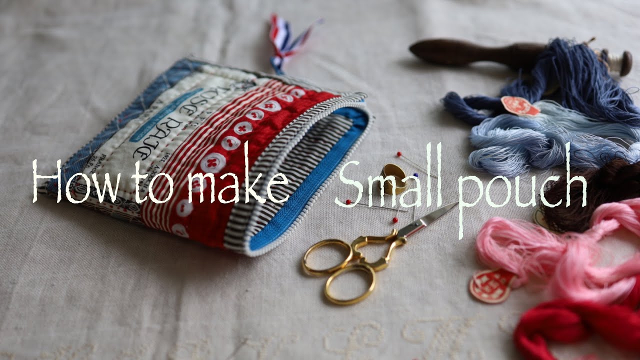 【簡単パッチワーク】四角いスリムポーチの作り方//size15cmx15cm//[Easy patchwork] How to make a square slim pouch
