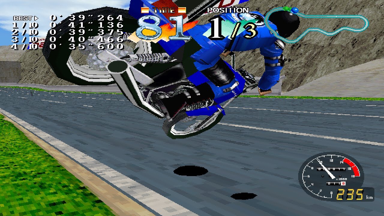 Cyber Cycles (サイバーサイクルズ)  - Arcade - Blue Wild Hog - Green Hill - Full Race