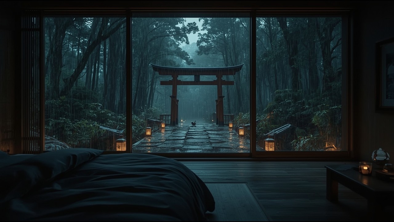 Gentle Spring Forest Rain Sounds 🌧  | Quiet Night Among Blooming Flowers for Deep Sleep