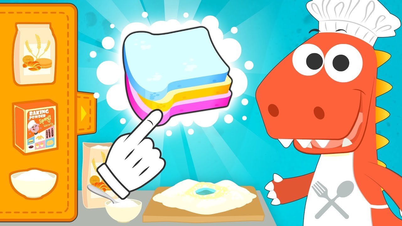 Aprende con Eddie c&oacute;mo hacer pan casero 👨🏻&zwj;🍳🍞 Eddie el dinosaurio cocina pan de colores