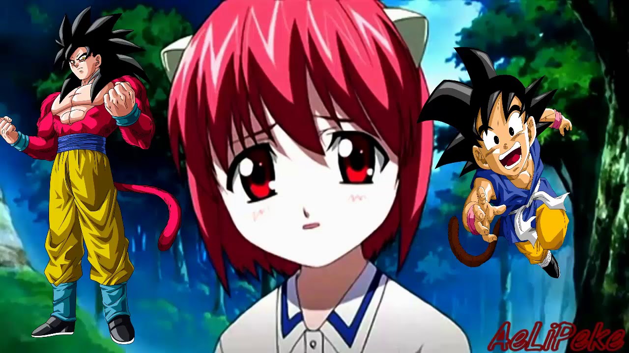 que hubiera pasado si goku de DB GT  caia en elfen lied prologo