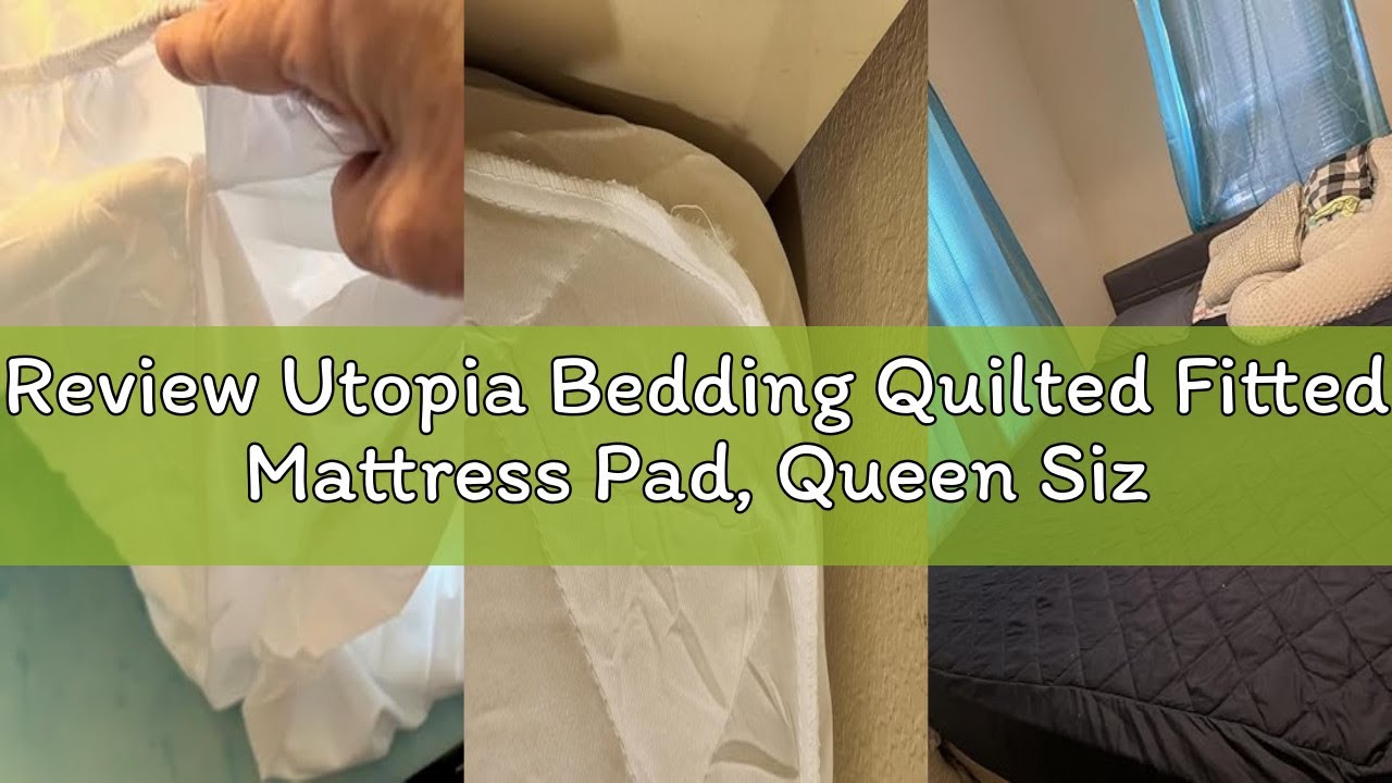 Review Utopia Bedding Quilted Fitted Mattress Pad, Queen Size, Elastic Fitted Mattress Topper Protec