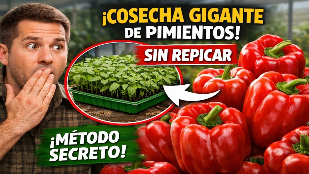 ¡REVELAMOS el SECRETO! Cómo cultivar una COSECHA GIGANTE de pimientos SIN repicar. ¡Nuestro método