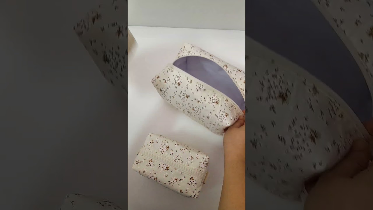 Type1-3 Boxy Pouch Pattern Sewing กระเป๋าเครื่องสำอาง เย็บกระเป๋าผ้า How to sew Cosmetic makeup bag