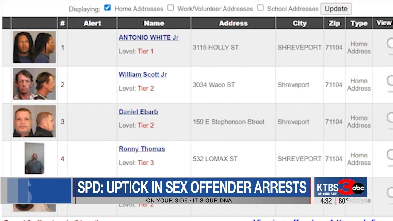 Shreveport sex offenders arrests