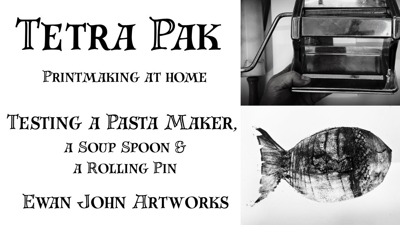 Tetra Pak Printmaking at Home With a Pasta Machine a Spoon and a Rolling Pin