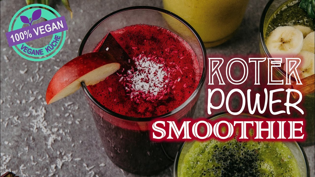 Rezept ROTER POWER SMOOTHIE | Vitaminbombe mit Rote Bete, Äpfel, Karotte & Orange | schnell & gesund
