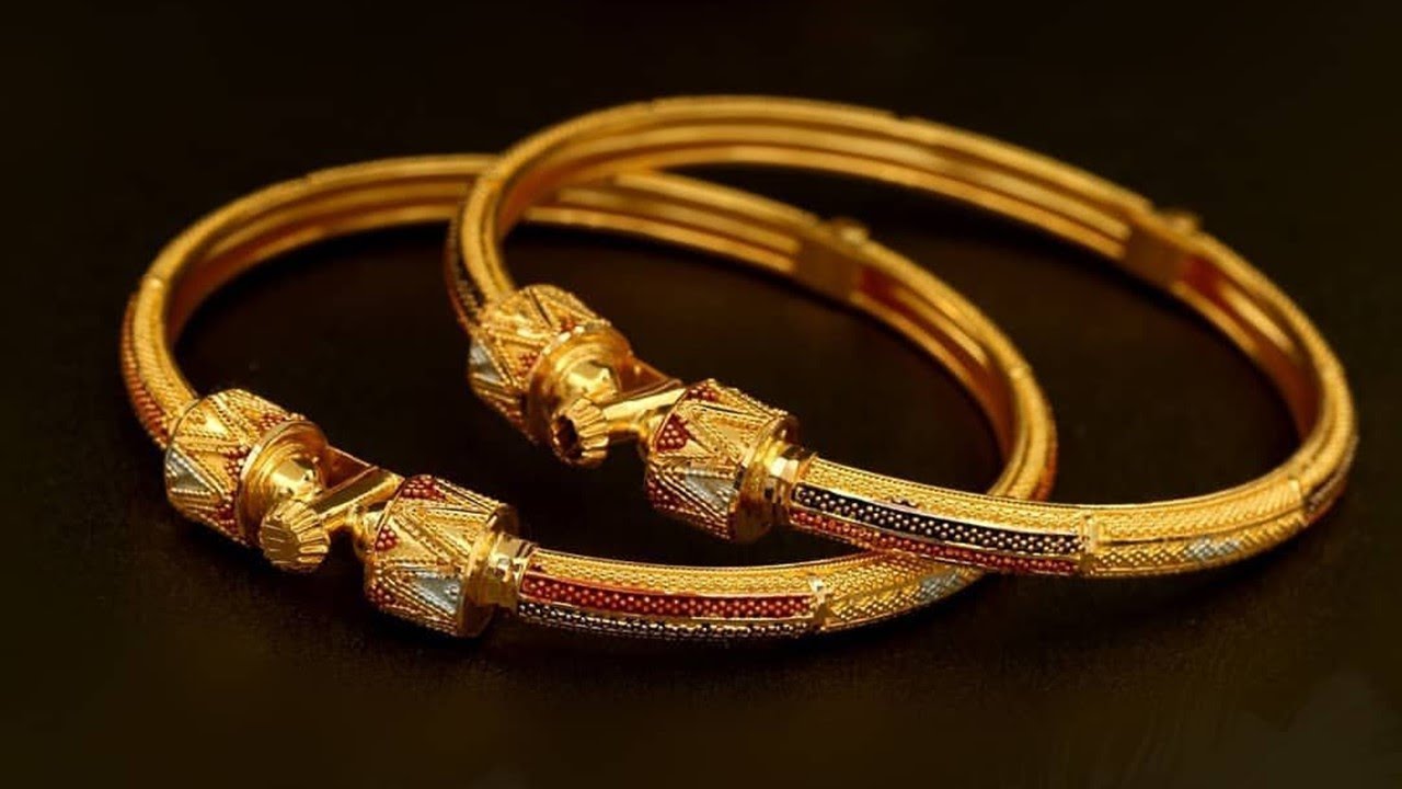 Solid Gold Bangles With Stone Work Details 2019 | Indian Jewellery Design 2019