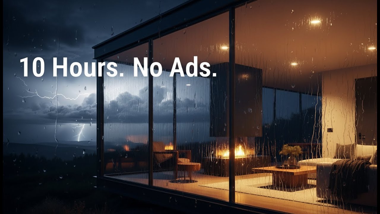 10 Hour Heavy Rain & Thunder Sounds for Deep Sleep | Relaxing Rainstorm White Noise (No Ads)