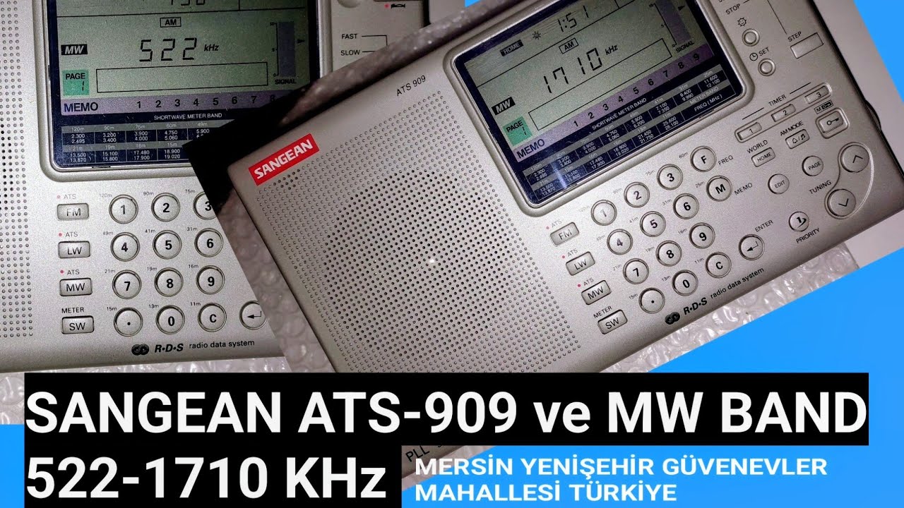 SANGEAN ATS-909 MW BAND 522-1710 MANUEL TARAMA KONTROL TESTLERİ (SAAT01.30/01.44 / utc 22.30/22.44)