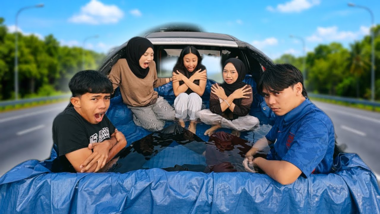 24 JAM ADIK MANDI KOLAM KERETA! 