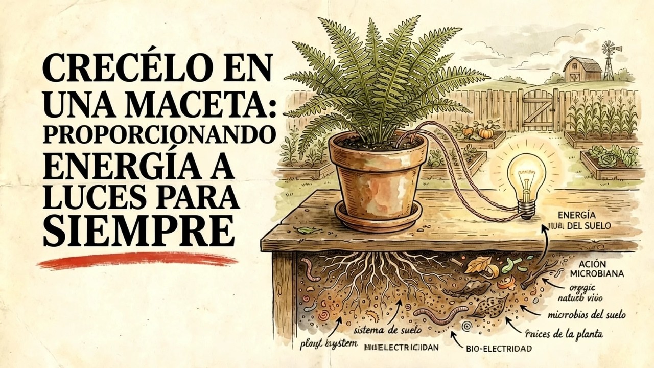 Esta planta genera electricidad. Cultívala en una maceta. Alimenta un LED para siempre.