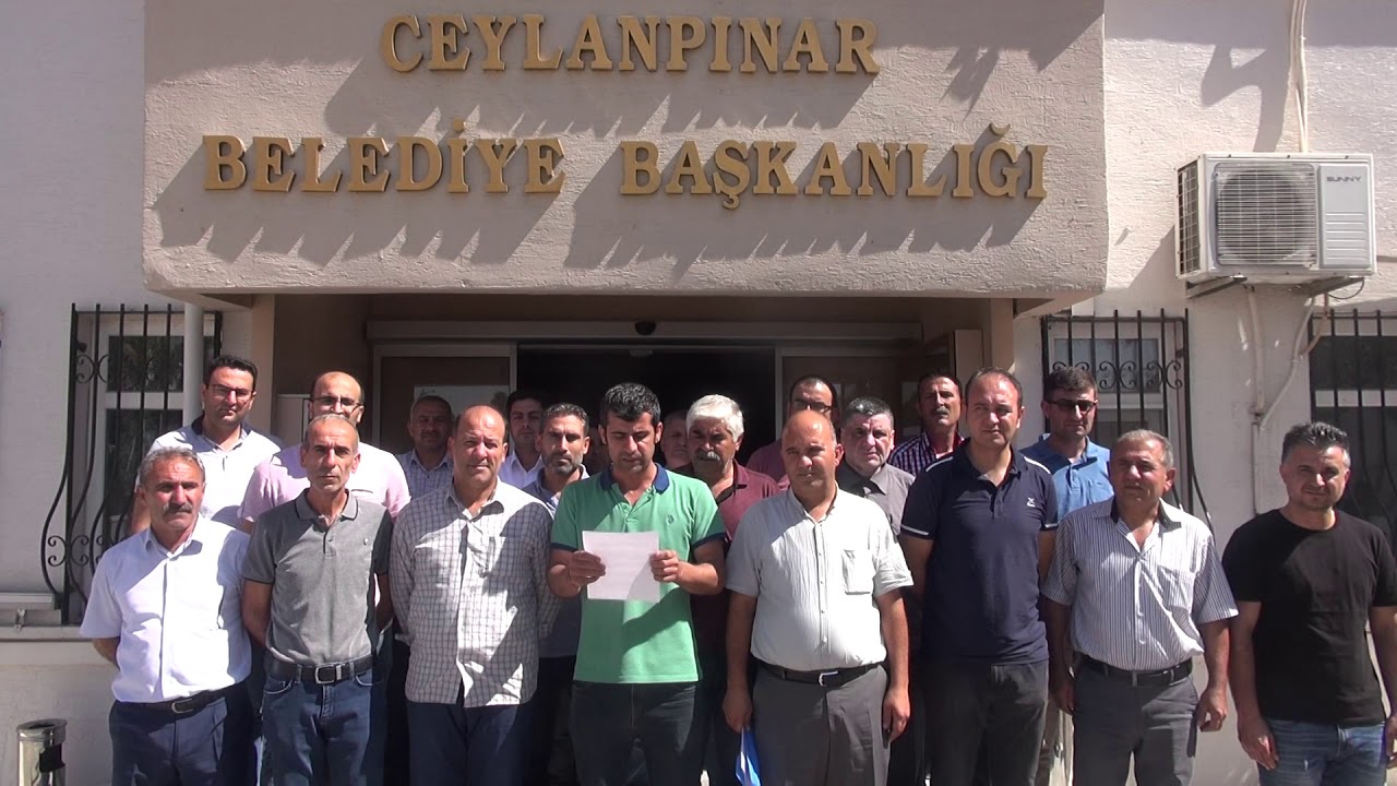 Ceylanpınar Belediyesi'ndeki görevlerine dönen KHK'lılardan basın açıklaması