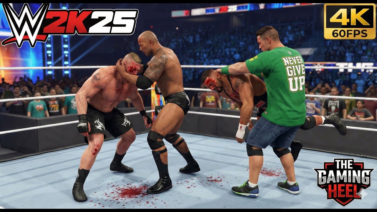 THE ROCK & JOHN CENA VS BROCK LESNAR & BRON BREAKER | Tag Team Match | Wrestlemania 40 | WWE 2K25