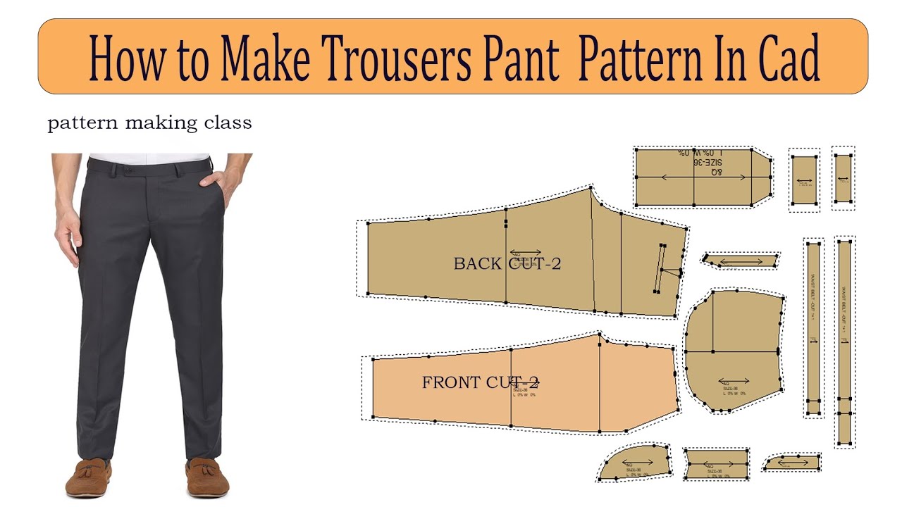 Men's Pant Pattern Making| How To Make Men's Trousers Pant  Pattern in cad software