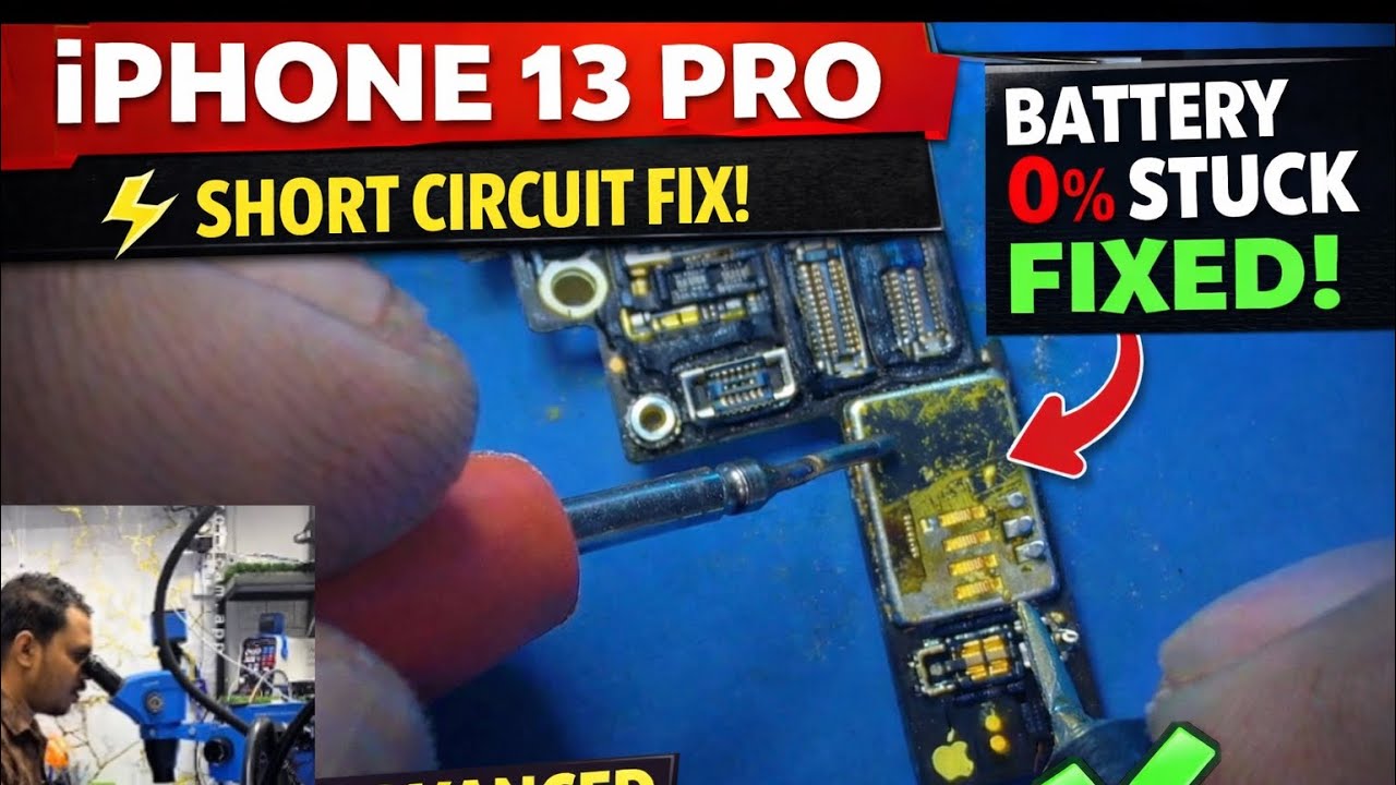 iPhone 13 Pro Battery 0% Stuck 🔥 Board Level Short Circuit Fixed 