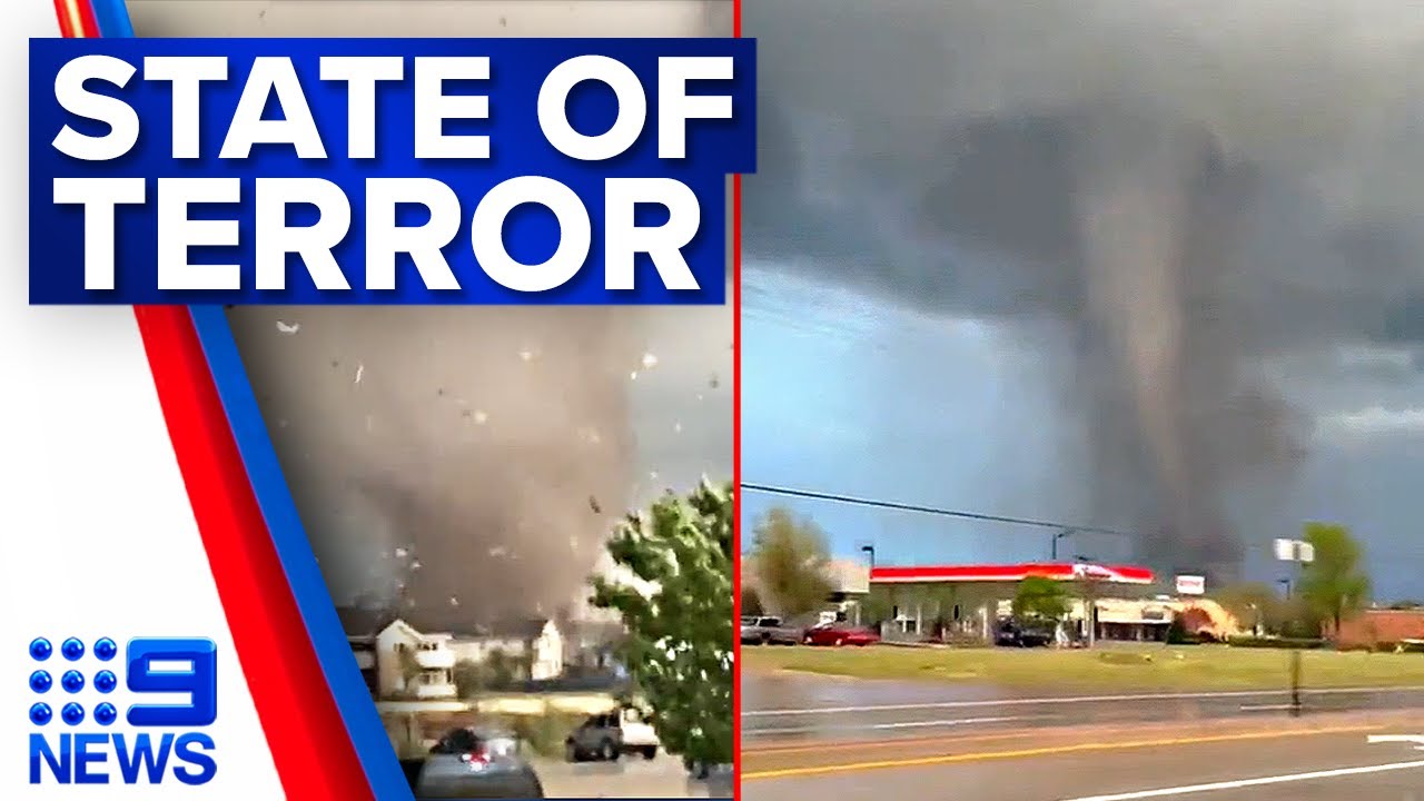 Destructive tornado rips through Kansas causing severe damage | 9 News Australia