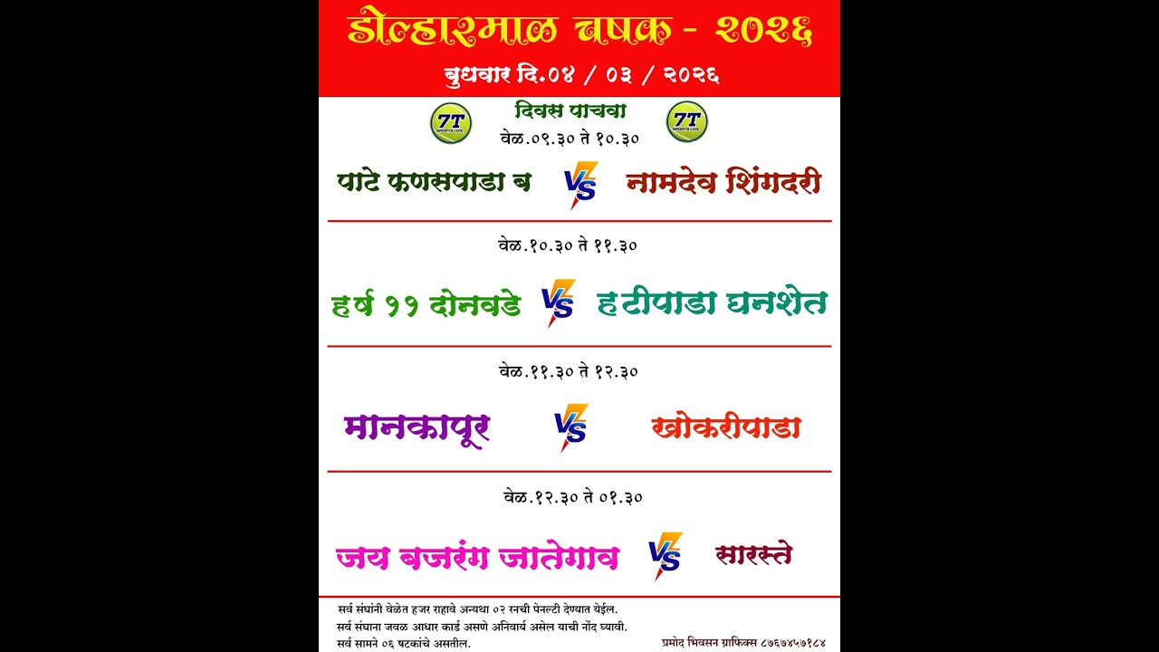 DAY_5 🔥 DOLHARMAL CHASHK 2026 🏏 | डोल्हारमाळ चषक ||पर्व-1|| LIVE – 7T Sports Live 🎥