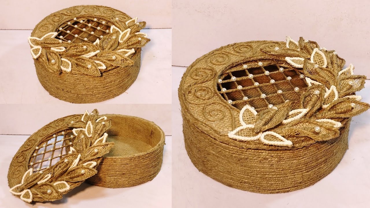 DIY💡MADE THIS BEAUTIFUL BASKET FROM CARDBOARD / DIY CRAFT IDEA /JUTE ROPE BASKET / ROPE BASKET