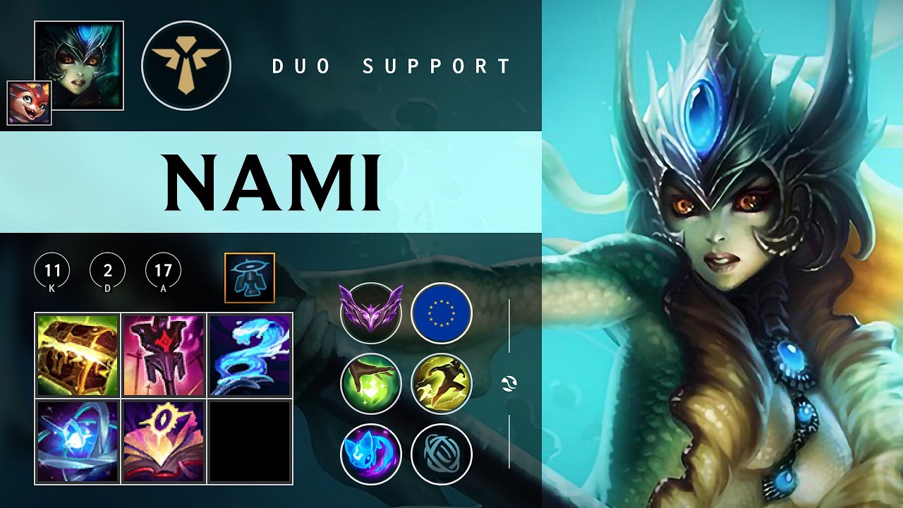 Nami Support vs Rakan - EUW Master Patch 26.07